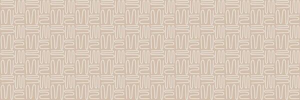 Neutrals color art abstract seamless pattern. Beige pastel boho style endless zigzag strokes print. Trendy neutral colors aesthetic wave shapes. Muted light brown contemporary fabric texture. Eps vector