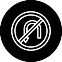 No u turn Icon Design Illustration vector