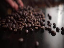 Coffee beans are being sorted on a table video