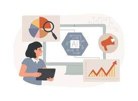 AI-Powered Predictive Marketing Insights abstract concept illustration. vector