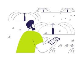 Smart sprinkler system abstract concept illustration. vector
