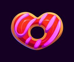 Heart cookie for cartoon game asset or GUI element vector
