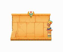 Arcade game frame, ancient Egypt stone wall, GUI vector