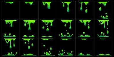 Green slime animated sprite, animation effect vector