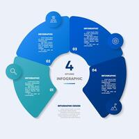 4 steps business circle infographic timeline with icons vector