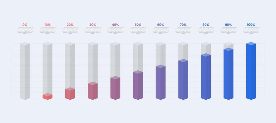 Isometric bar chart template.