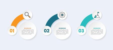 3 options infographic with circle shape vector