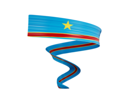 3d Flag Of Democratic Republic Of Congo 3d Waving Flag Ribbon, 3d Illustration png