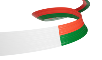 3d Flag Of Madagascar 3d Wavy Shiny Madagascar Ribbon 3d Illustration png