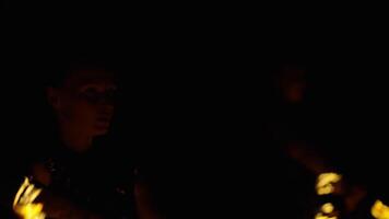 Mysterious Dance With Flame, Face Of Beautiful Woman Performing Dangerous Tricks video