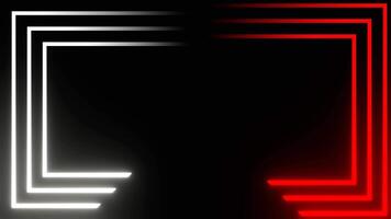 Red and White Neon Frame Background VJ Loop in 4K video