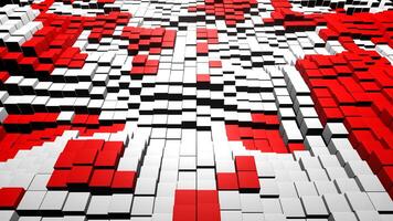 Red and White Cubic Wave Zone Background VJ Loop in 4K video