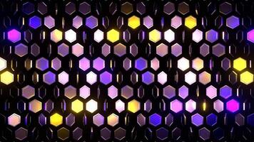 Purple and Gold Abstract Hexagons Rotation Background VJ Loop in 4K video