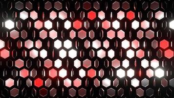 Red and Silver Abstract Hexagons Rotation Background VJ Loop in 4K video