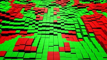 Green and Red Cubic Wave Zone Background VJ Loop in 4K video
