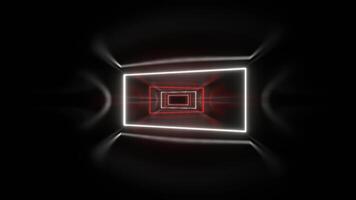 Red and White Glow Neon Frame Corridor Background VJ Loop in 4K video