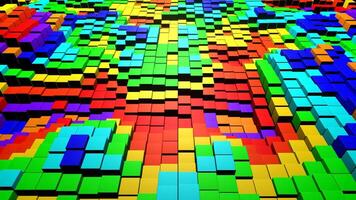 multicolorido cúbico onda zona fundo vj ciclo dentro 4k video
