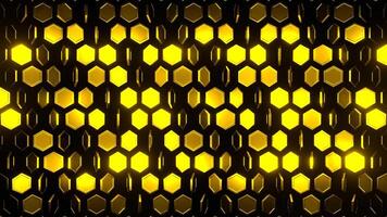 Gold Abstract Hexagons Rotation Background VJ Loop in 4K video