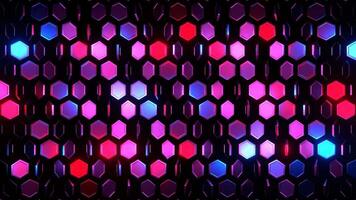 Red and Blue Abstract Hexagons Rotation Background VJ Loop in 4K video