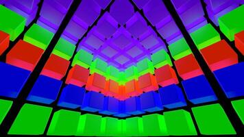 Multicolor Cubic Zone Background VJ Loop in 4K video