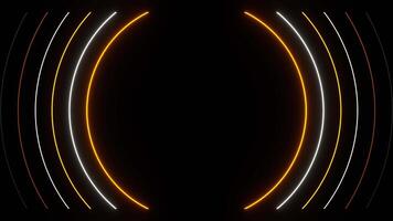 Orange and White Abstract Neon Wave Animation Background VJ Loop in 4K video