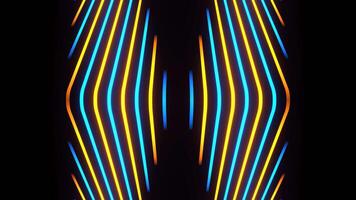 Orange and Blue Abstract Neon Vertical Lines Show Background VJ Loop video