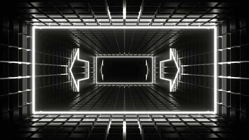 White Neon Pointer Arrow Tunnel Background VJ Loop in 4K video