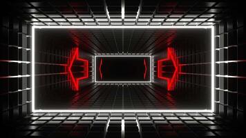 Red and White Neon Pointer Arrow Tunnel Background VJ Loop in 4K video