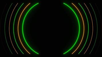 Green and Orange Abstract Neon Wave Animation Background VJ Loop in 4K video