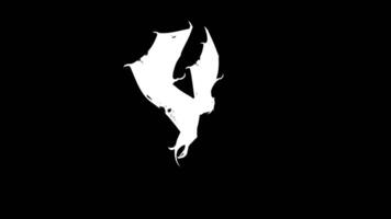 3d Illustration of Flying Vampire bat isolated on dark background with Alpha Matte. video