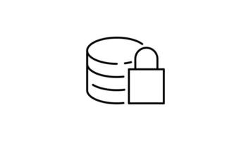 database outline icon animation. transparent background video