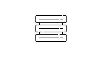 database outline icon animation. transparent background video