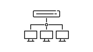 database outline icon animation. transparent background video