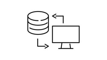base de dados esboço ícone animação. transparente fundo video