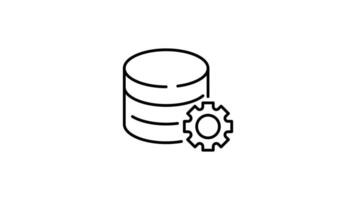 database outline icon animation. transparent background video