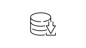database outline icon animation. transparent background video