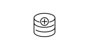 database outline icon animation. transparent background video