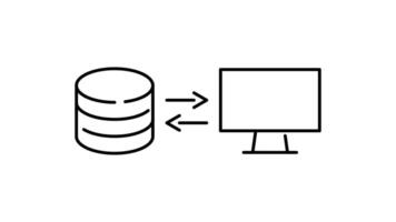 base de dados esboço ícone animação. transparente fundo video