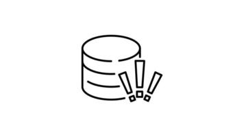 database outline icon animation. transparent background video