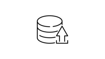 database outline icon animation. transparent background video
