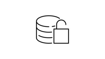 database outline icon animation. transparent background video