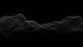 Simple black and white particle wave technology animation, fast 3d wave web video