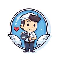 A cartoon character with wings and a camera vector