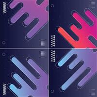 Four different colored abstract shapes on a black background vector