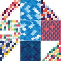 Abstract geometric patterns set vector