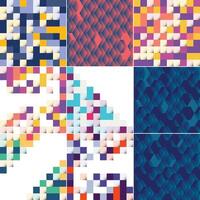 A set of colorful geometric patterns vector