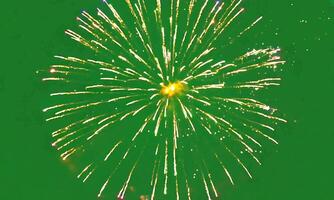 Bright Fireworks Display on green screen background. video