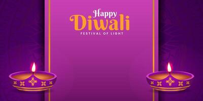 Happy Diwali Sale Banner Header Design With Mandala Background and Diya with Copy space Text Space vector