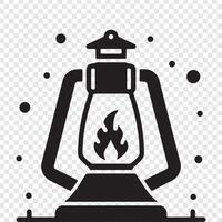 A black and white illustration of a lantern on a table vector
