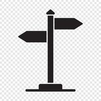 A black and white signpost with two arrows pointing in different directions vector
